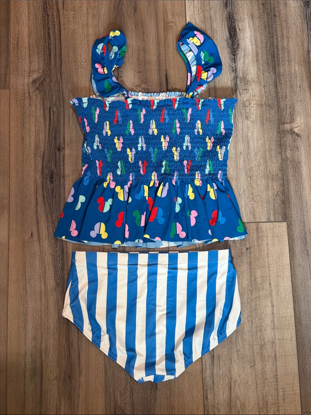 Girls size 10, Disney, Hannah Anderson  Mickey Mouse Blue Tankini Set - Picture 2 of 4